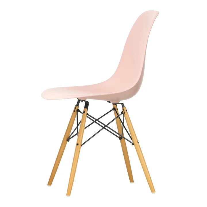 Vitra - Eames Plastic Bijzetstoel DSW RE, geelachtig esdoorn / lichtroze