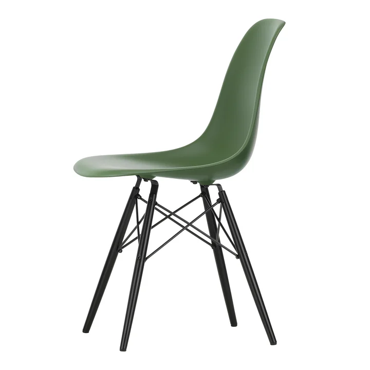 Vitra - Eames Plastic Bijzetstoel DSW RE, zwart esdoorn / bos