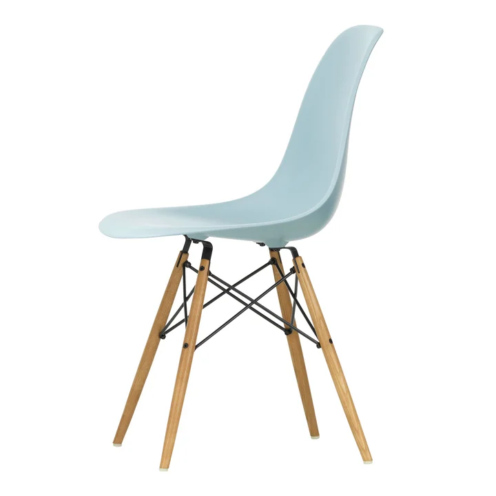 Vitra - Eames Plastic Bijzetstoel DSW RE, essen honingkleurig / ijsgrijs