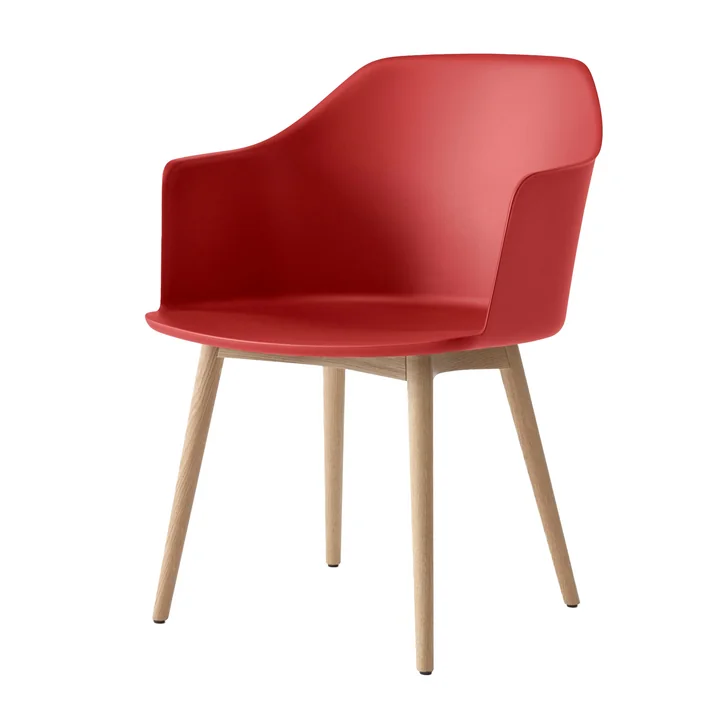 & Tradition - Rely Fauteuil HW76, eiken blank gelakt / vermiljoen rood
