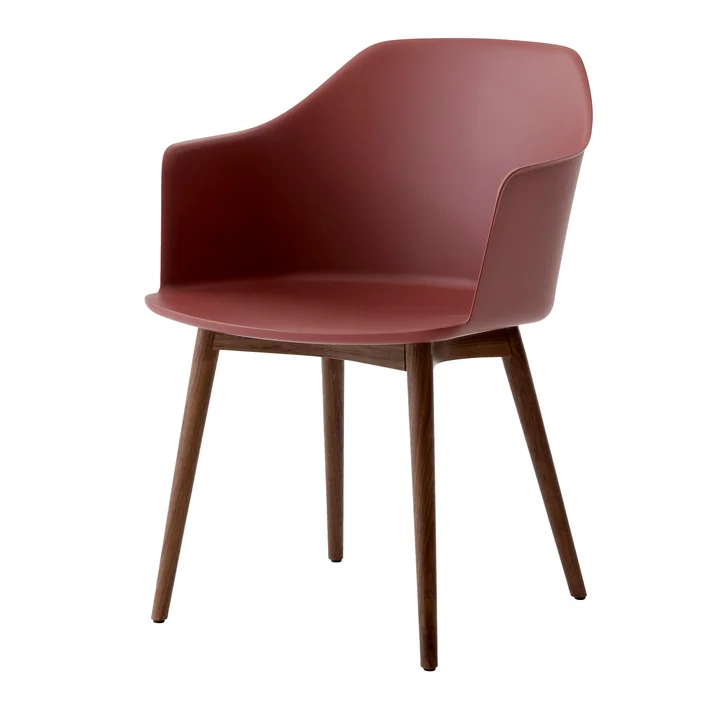 & Tradition - Rely Fauteuil HW76, walnoot gelakt / roodbruin