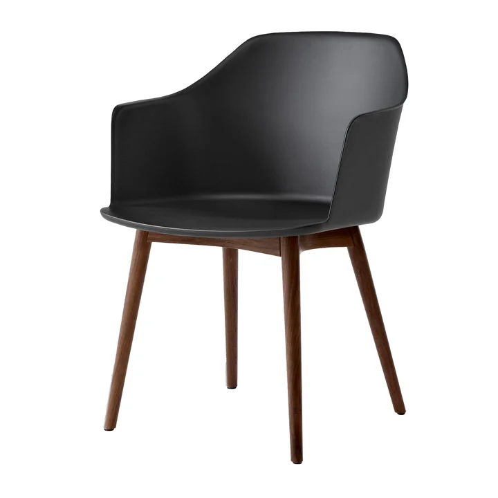 & Tradition - Rely Fauteuil HW76, walnoot gelakt / zwart