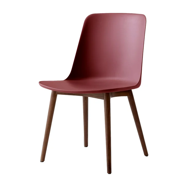 & Tradition - Rely Side Chair HW71, walnoot gelakt / roodbruin