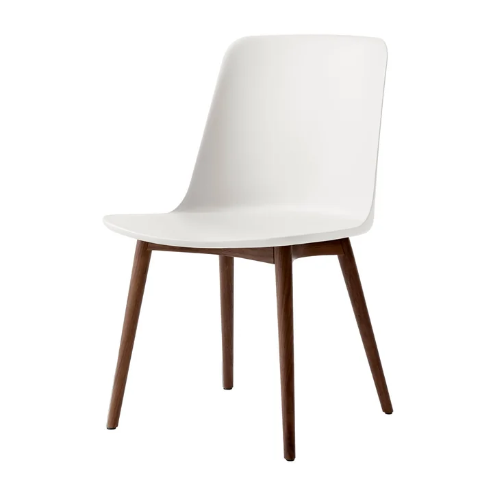 & Tradition - Rely Side Chair HW71, walnoot gelakt / wit