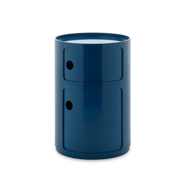 Kartell - New Big Componibili 2 Container, H 61,5 cm, blauw