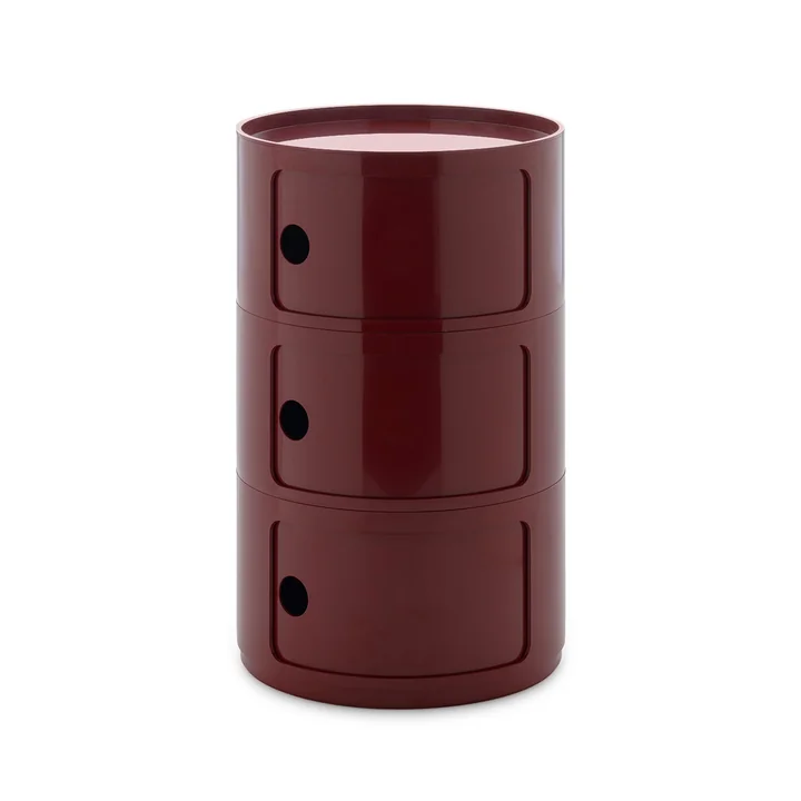Kartell - New Big Componibili 3 container, h 69,5 cm, bordeaux rood