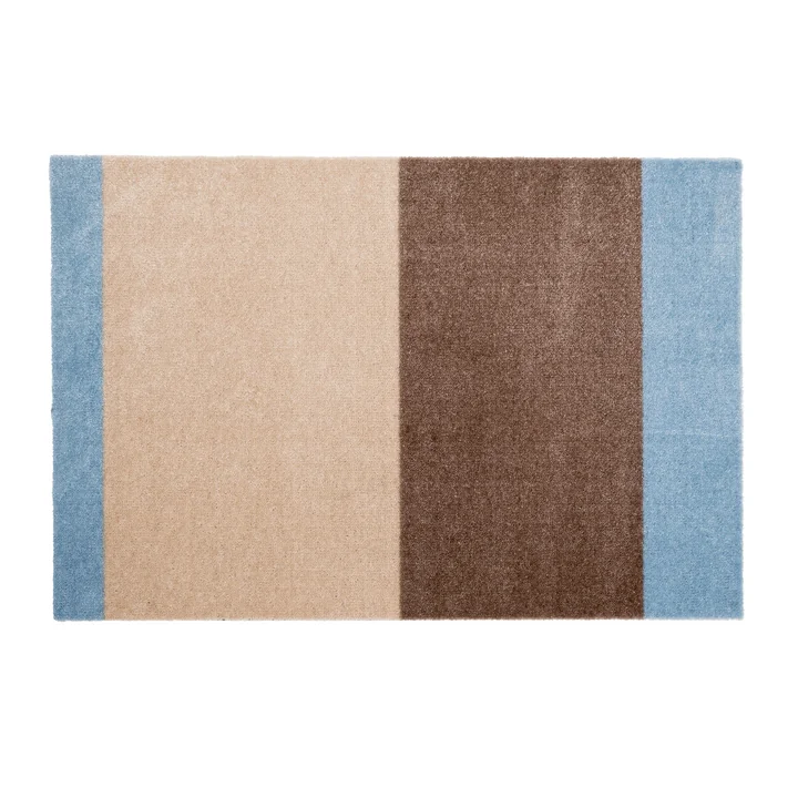 tica copenhagen - Stripes Horizontal Loper, 60 x 90 cm, ivoor / zand / blauw