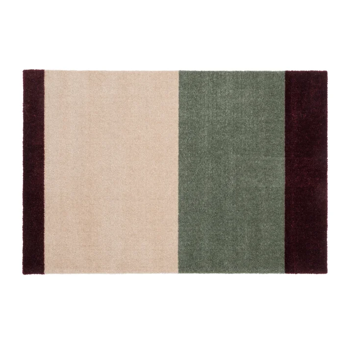 tica copenhagen - Stripes Horizontal Loper, 60 x 90 cm, groen / ivoor / bordeaux