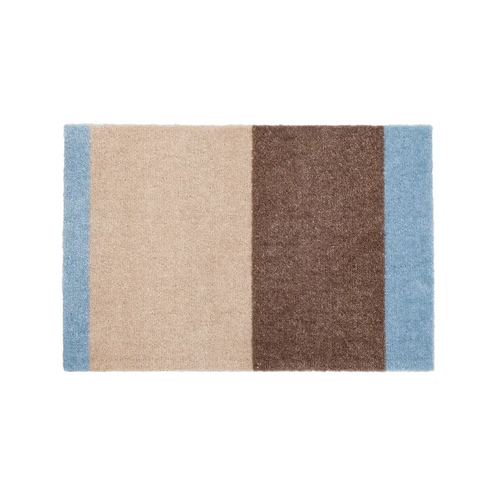 tica copenhagen - Stripes Horizontal Loper, 40 x 60 cm, Ivoor / zand / blauw