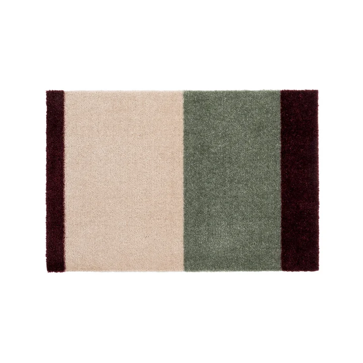 tica copenhagen - Stripes Horizontal Loper, 40 x 60 cm, groen / ivoor / bordeaux