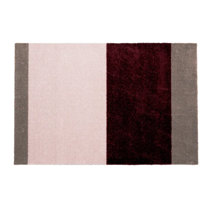 tica copenhagen - Stripes Horizontal Loper, 60 x 90 cm, bordeaux / roos / zand