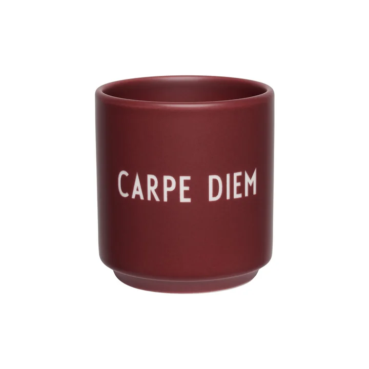 Design Letters - Porseleinen minimok, Carpe Diem / bordeaux