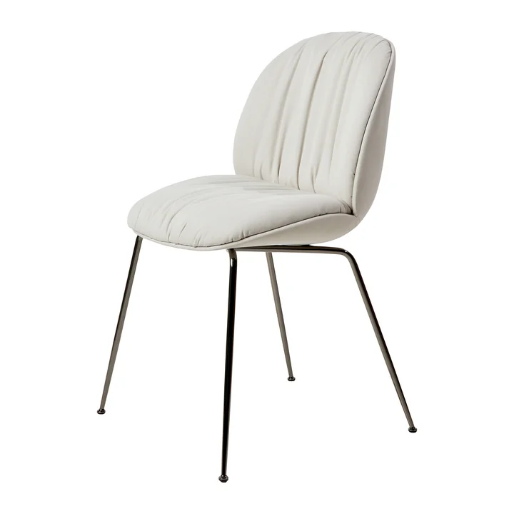 Gubi - Beetle Soft Dining Chair, volledig bekleed, zwart chroom / Reales (001)