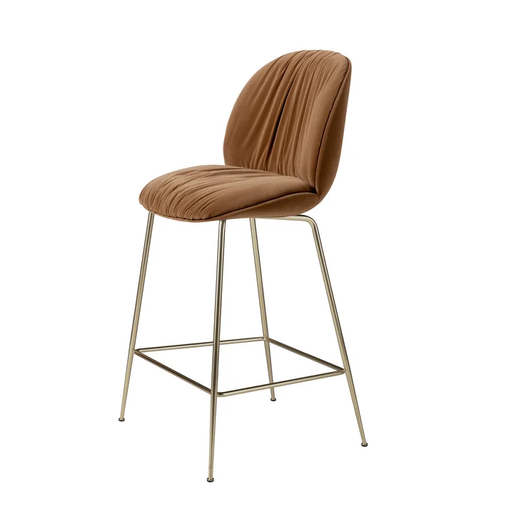 Gubi - Beetle Soft Counter Chair, volledig gestoffeerd, antiek messing / zondag (112)