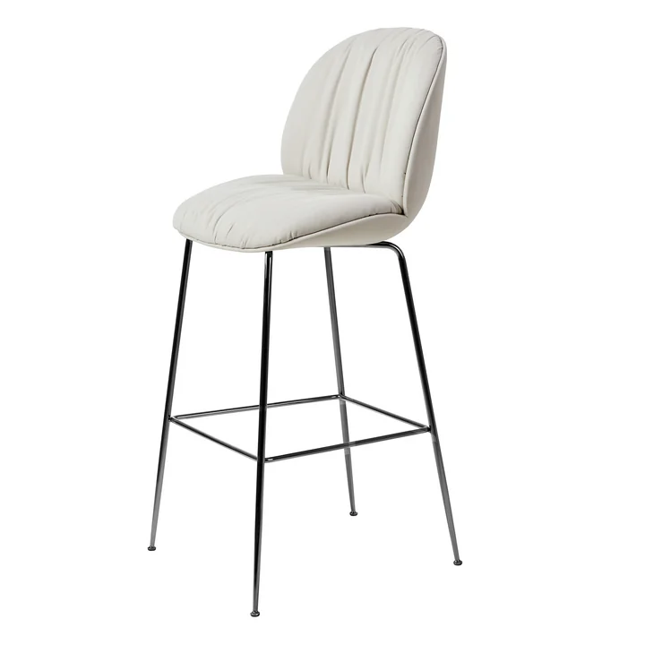 Gubi - Beetle Soft Bar Chair, volledig bekleed, zwart chroom / Reales (001)