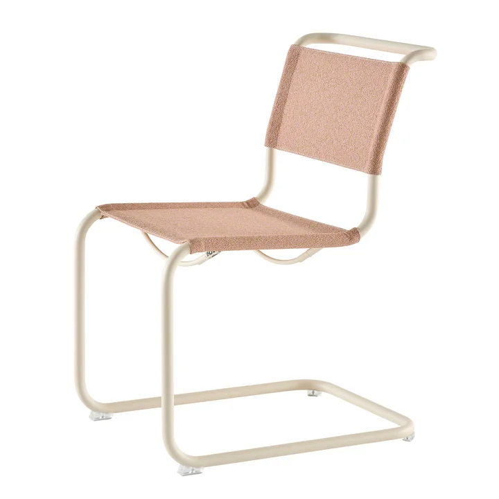 Thonet - S 33 V stoel, parelwit / lotus (stof Rohi Cento)