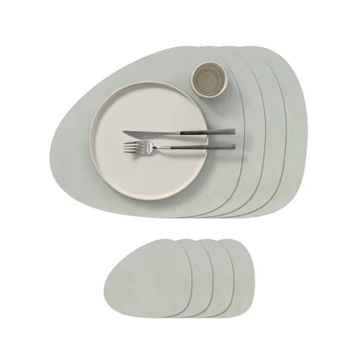 Lind DNA - Curve L geschenkset, Nupo metallic (4 placemats + 4 glazen onderzetters)