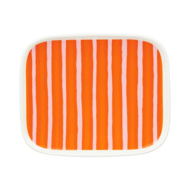 Marimekko - Oiva Piccolo bord, 15 x 12 cm, wit / roze / oranje