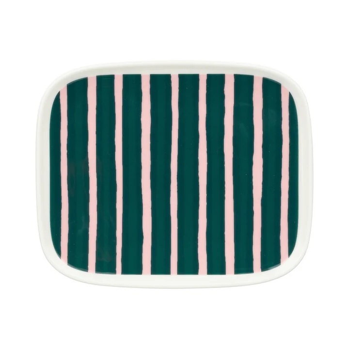Marimekko - Oiva Piccolo bord, 15 x 12 cm, wit / roze / donkergroen