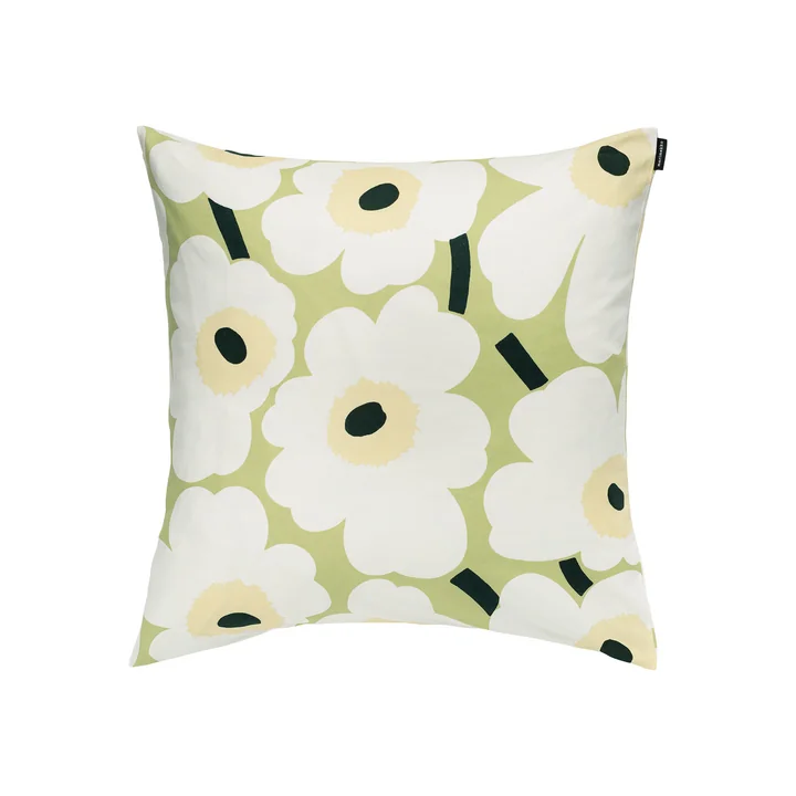 Marimekko - Pieni Unikko Kussenhoes 50 x 50 cm, peer / gebroken wit / meloen