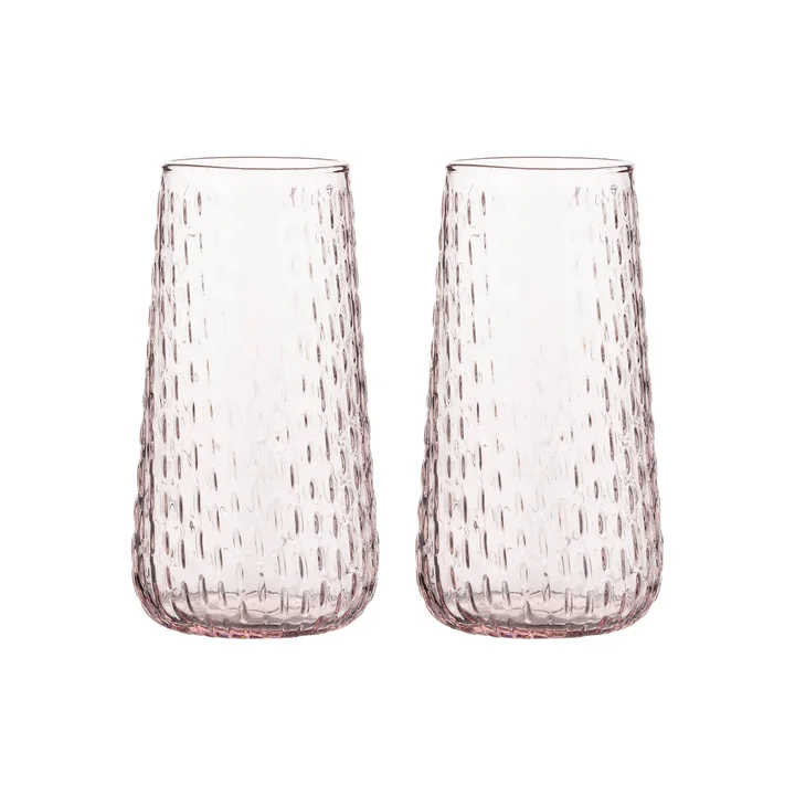 Marimekko - Syksy Glas, lang 180 ml, lt. roze (set van 2)