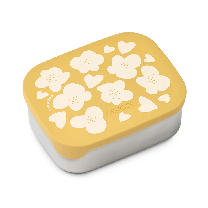 LIEWOOD - Arthur lunchbox met deksel, bloem / citroengeel