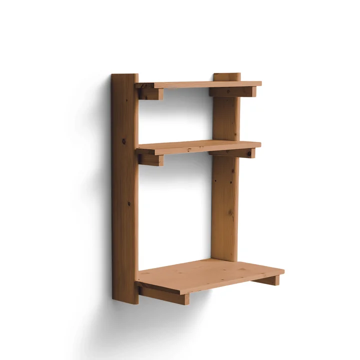 Form & Refine - Beam 3 secretaire voor wandmontage, 60 x 90,5 cm, mat gelakt grenen, diepbruin