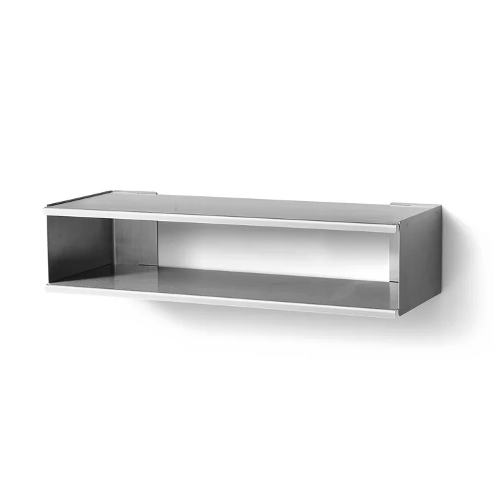 Form & Refine - Taper Wandplank, console & Schoenenrek, 18 x 75 cm, geborsteld roestvrij staal