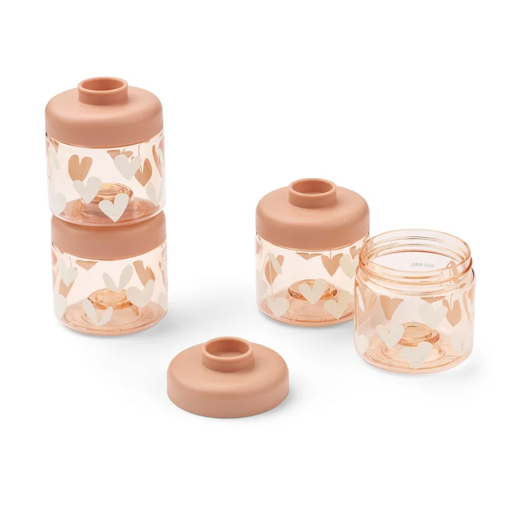 LIEWOOD - Snackdoos Dominique, Zoetekauwen, bleke tuscuny (set van 4)