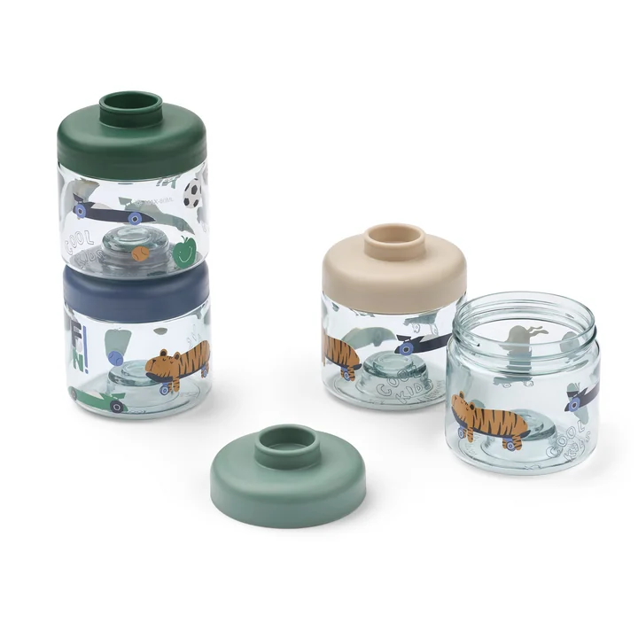 LIEWOOD - Snackbox Dominique, Fun, strandblauw (set van 4)