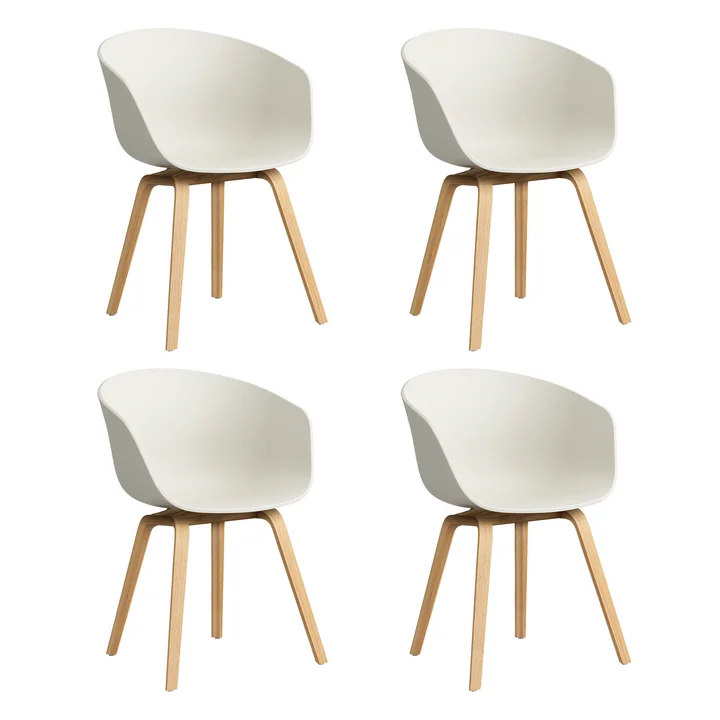 HAY-About-A-Chair-AAC-22-Eiche-lackiert-melange-cream-2-4er-Set