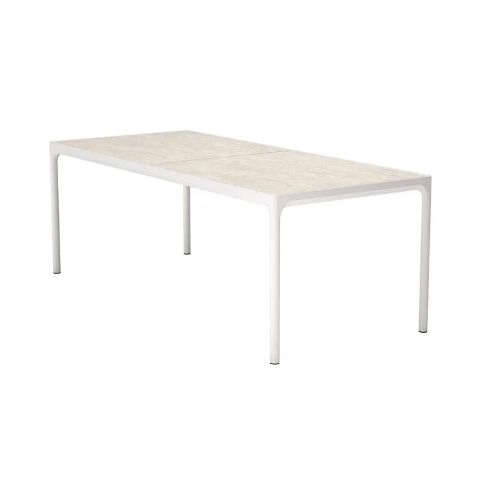 HOUE - FOUR Buitentafel, 210 x 90 cm, gedempt wit / schelp