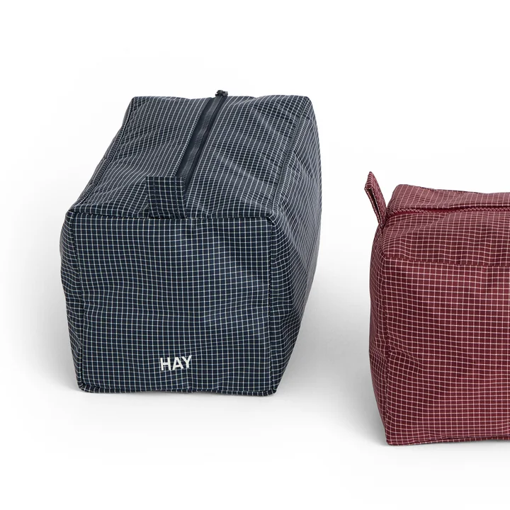 HAY - Grid Wash Bag M, donkerblauw