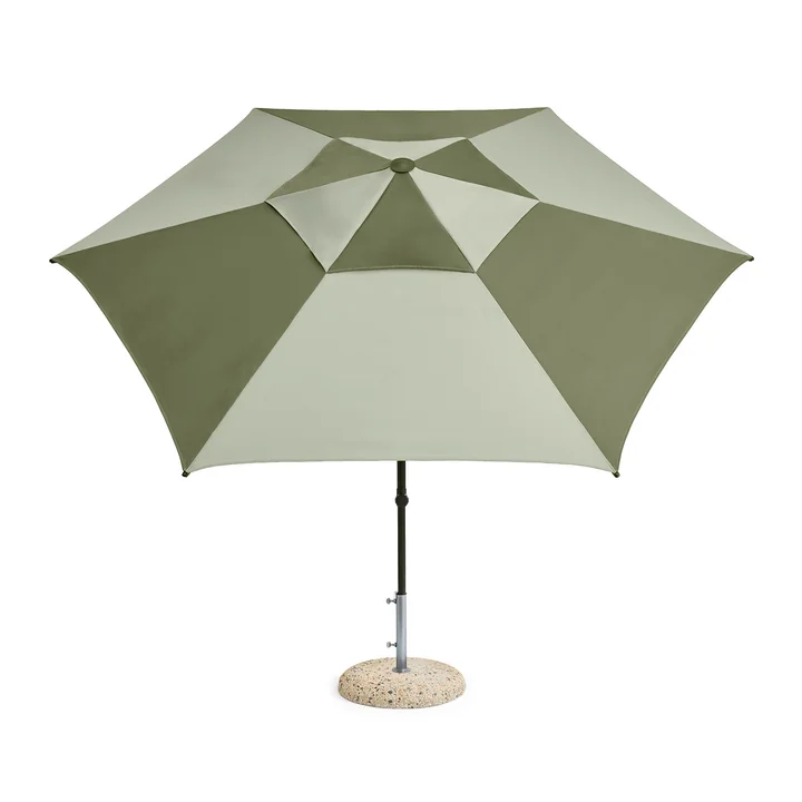 HAY - Terrazza Parasol, zeshoekig, Ø 300 cm, groen / donkergroen