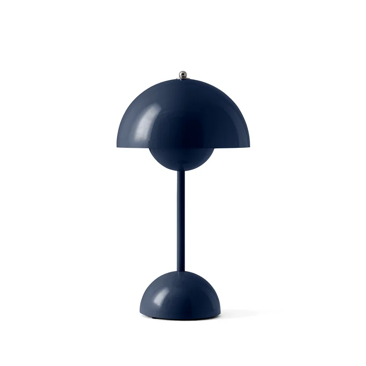 & Tradition - Bloempot oplaadbare tafellamp VP9 met magnetische oplaadkabel, staalblauw