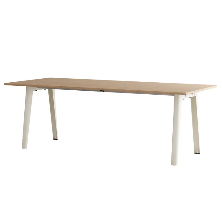 TipToe - NEW MODERN Eettafel 95 x 220 cm, eiken / roomwit