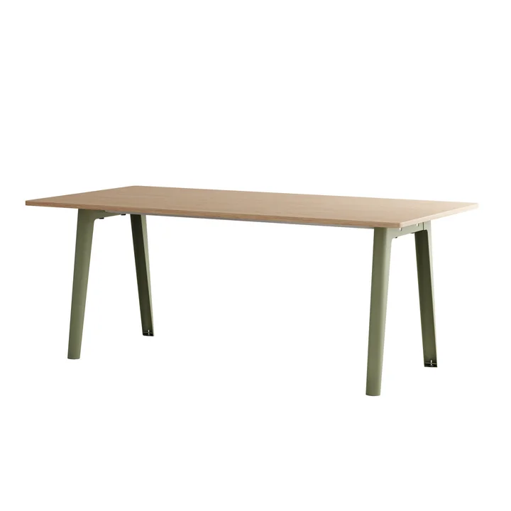 TipToe - NEW MODERN Eettafel 95 x 190 cm, eiken / kaki groen