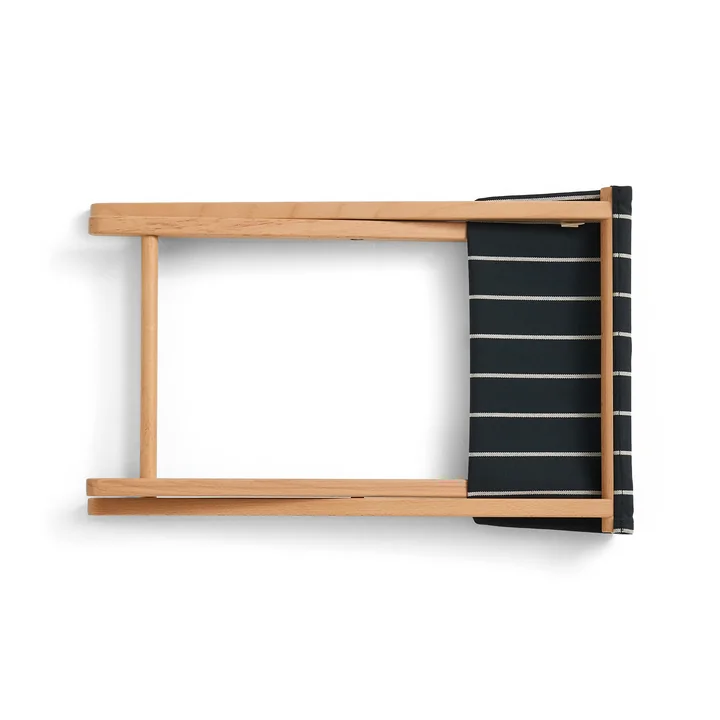 HAY - Outdoor Market Opvouwbare kruk, zwart met beige strepen