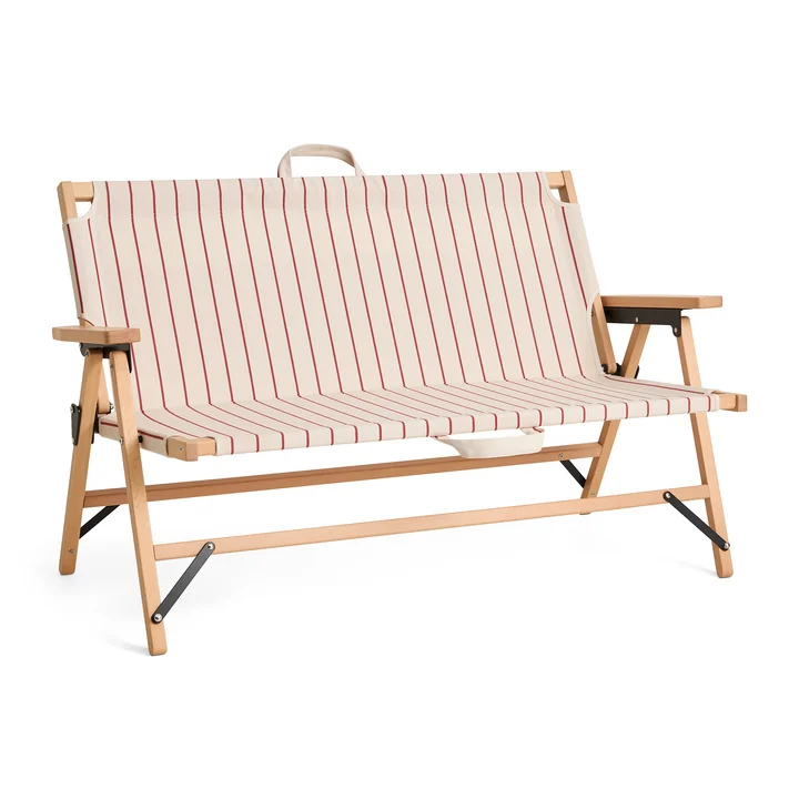 HAY - Outdoor Market Opvouwbare bank, beige met rode strepen