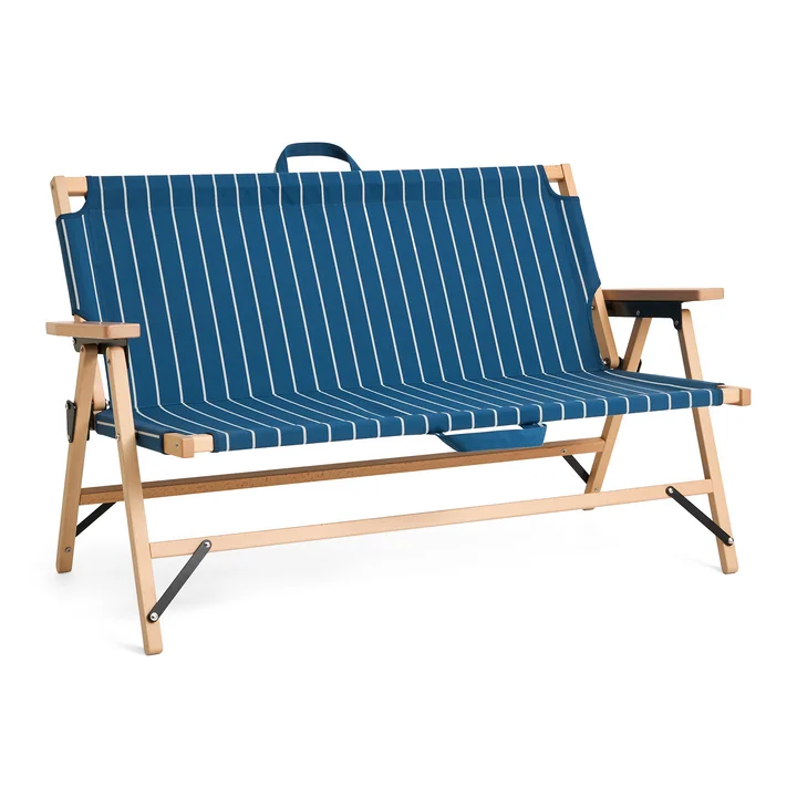 HAY - Outdoor Market Opvouwbare bank, blauw met beige strepen
