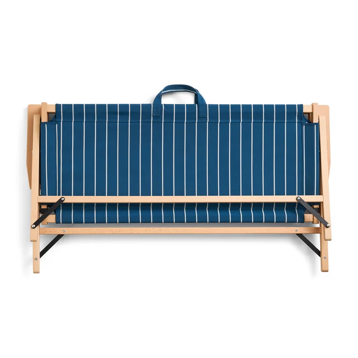 HAY - Outdoor Market Opvouwbare bank, blauw met beige strepen
