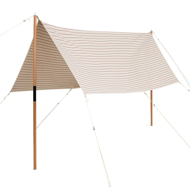 HAY - Outdoor Market Zonnescherm, beige met rode strepen