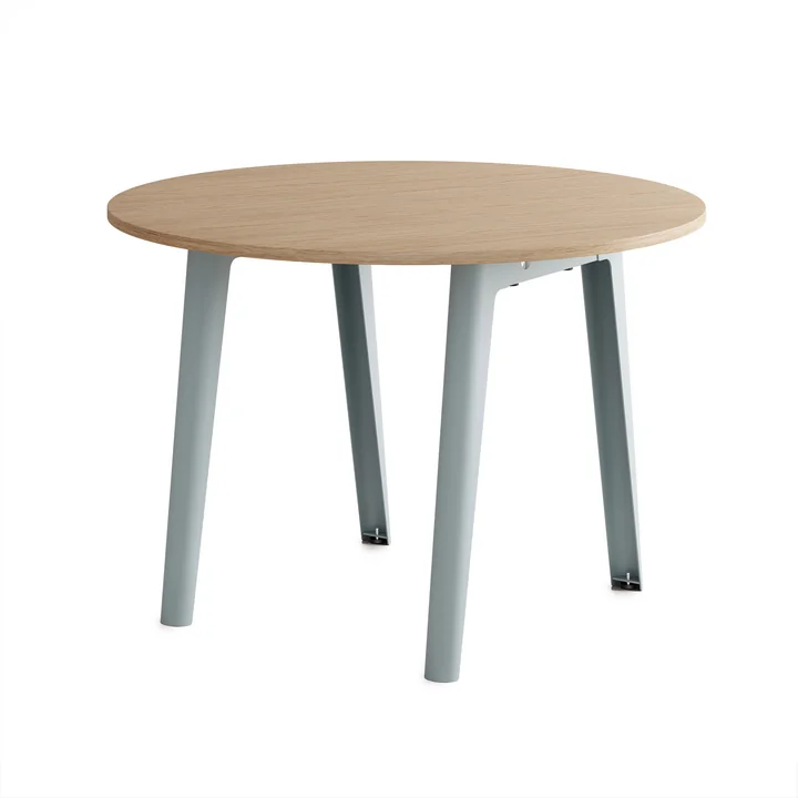 TipToe - NEW MODERN Eettafel Ø 110 cm, eiken / lichtblauw