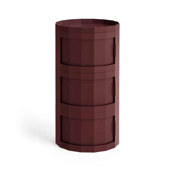 HAY - Facet kast 30 met poten en wielen, bordeauxrood