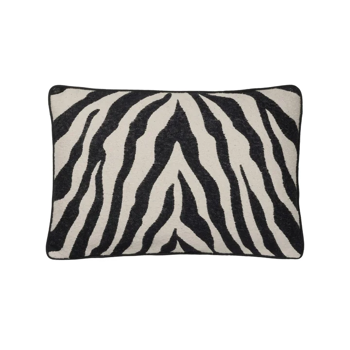 Broste Copenhagen - Zebra Kussenhoes, 40 x 60 cm, zwart / lichtbeige