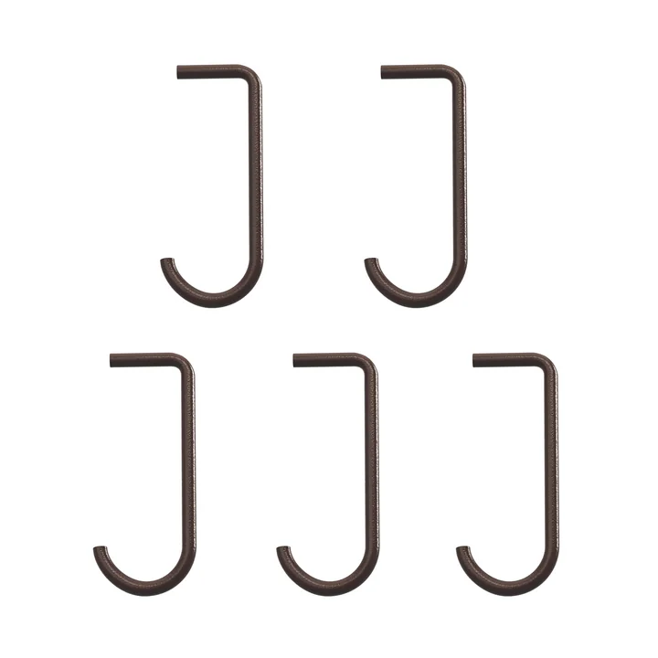 String - Haak voor metalen plank, donkerbruin (set van 5)