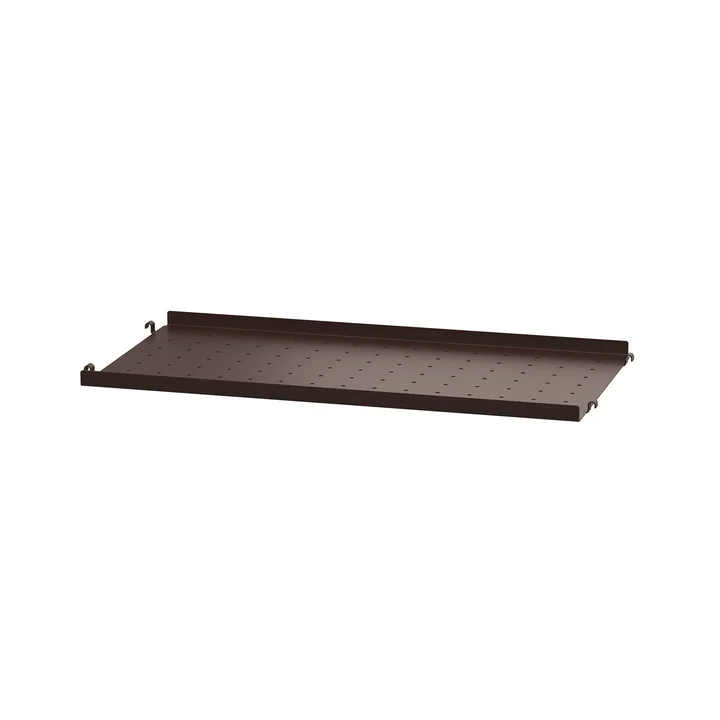 String - Metalen plank met lage rand, 58 x 30 cm, donkerbruin