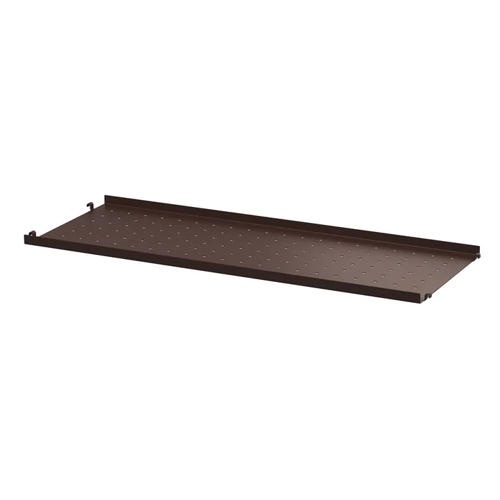 String - Metalen plank met lage rand, 78 x 30 cm, donkerbruin