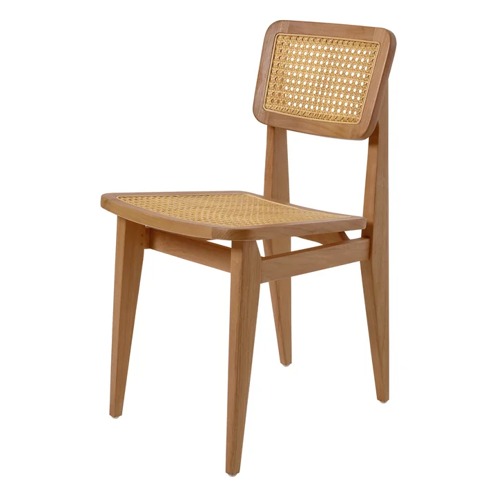 Gubi - C-Chair buitenstoel, teak / Frans riet