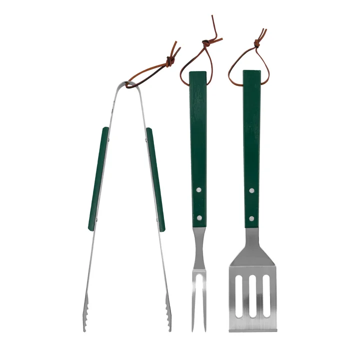 Nicolas Vahé - BBQ-tool, roestvrij staal, groen (set van 3)